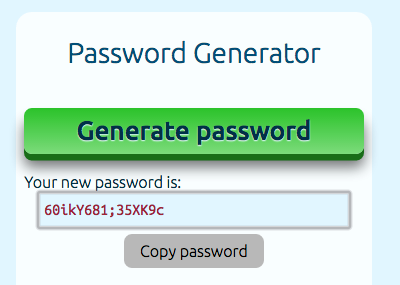 strong password generator with valid speichal catacters